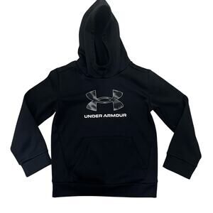 Under Armour Boy's 6 Black Pullover Logo Graphic Hoodie